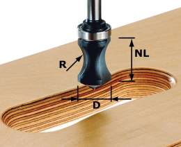 Фреза для профилирования отверстий под ручки HW с хвостовиком 8 мм HW S8 R16/NL32