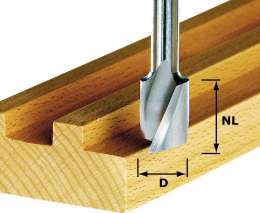 Фреза пазовая спиральная HS, с хвостовиком 8 мм HS Spi S8 D10/30