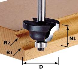 Фреза двухрадиусная HW, с хвостовиком 8 мм HW S8 D38,1/R6,35/R6,35