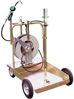 1764 Тележка с пневматическим насосом 5:1 для раздачи масла из бочек 180/220 л (с электронным расходомером и катушкой со шлангом 15 м)